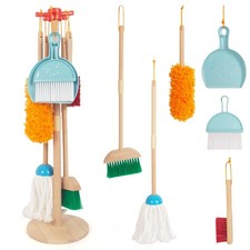 Kids Cleaning Set, Housekeeping Play Set Includes Broom Mop child-size, Blue