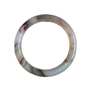 Vintage Estate Jade Gemstone Heavy Bangle Bracelet- 4 Inch Center Green 50 Grams