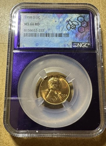 1958-D Lincoln Wheat Cent NGC MS66 RD - Trader Bea