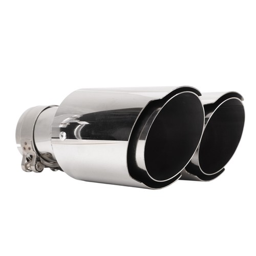 Ι Dual Outlet Exhaust Tip 63mm ID 89mm OD Y Shaped 304 Stainless Steel Mirror - Picture 9 of 12