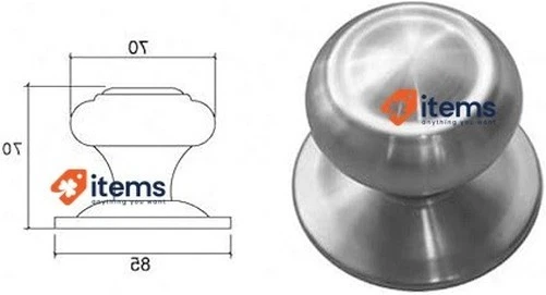 NX Porta Pomello Classico Entrata 70 MM Acciaio Inox Argento Pec Maniglie - Immagine 4 di 4