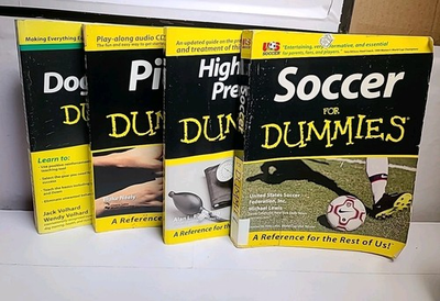 #ad For Dummies Books Lot 4 Dog Training Piano Soccer High Blood Pressure $30.00