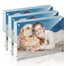 5 x 7 Inch 3 Pack Acrylic Photo Frame Horizontal Magnet Double Sided Acrylic ...