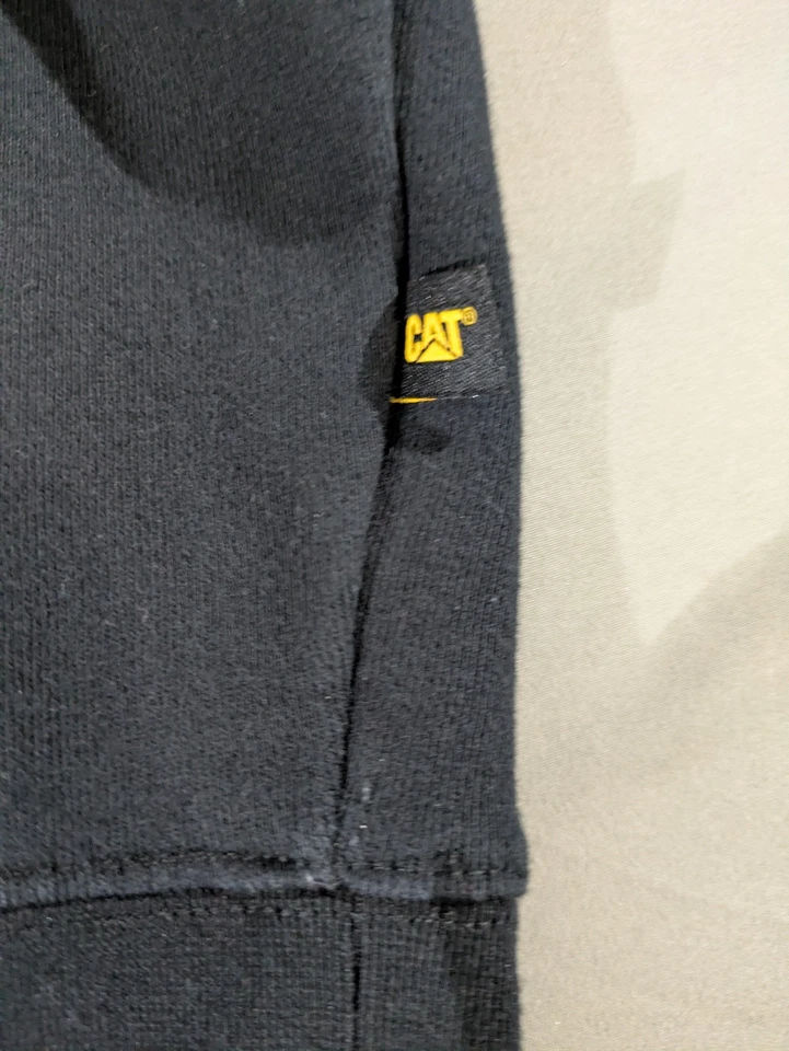 Moletom com capuz CAT Caterpillar masculino grande preto logotipo amarelo roupa de trabalho - Imagem 4 de 4