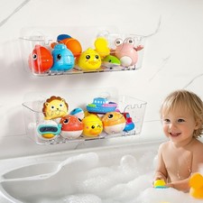 Bath Toy Holder with Drain Holes, Bath Toy Storage Organizer 2 Pack