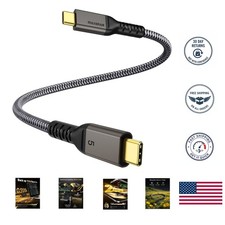 80Gbps Thunderbolt 5 Cable 1FT: 240W Fast Charging for 16K/8K Editing Excellence