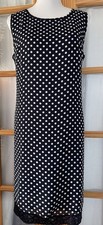 Outfit JPR Polka Dots Dress Sz L White Blue Floral Lace Trim Career Beach Party