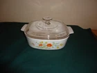 Vintage Corning Ware A-2-B Wildflower 2Qt Casserole Dish with Pyrex Lid A-9-C
