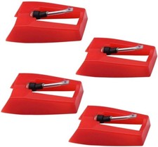 4 Pack Ruby Record Player Needle Turntable Stylus Replacement for ION Red