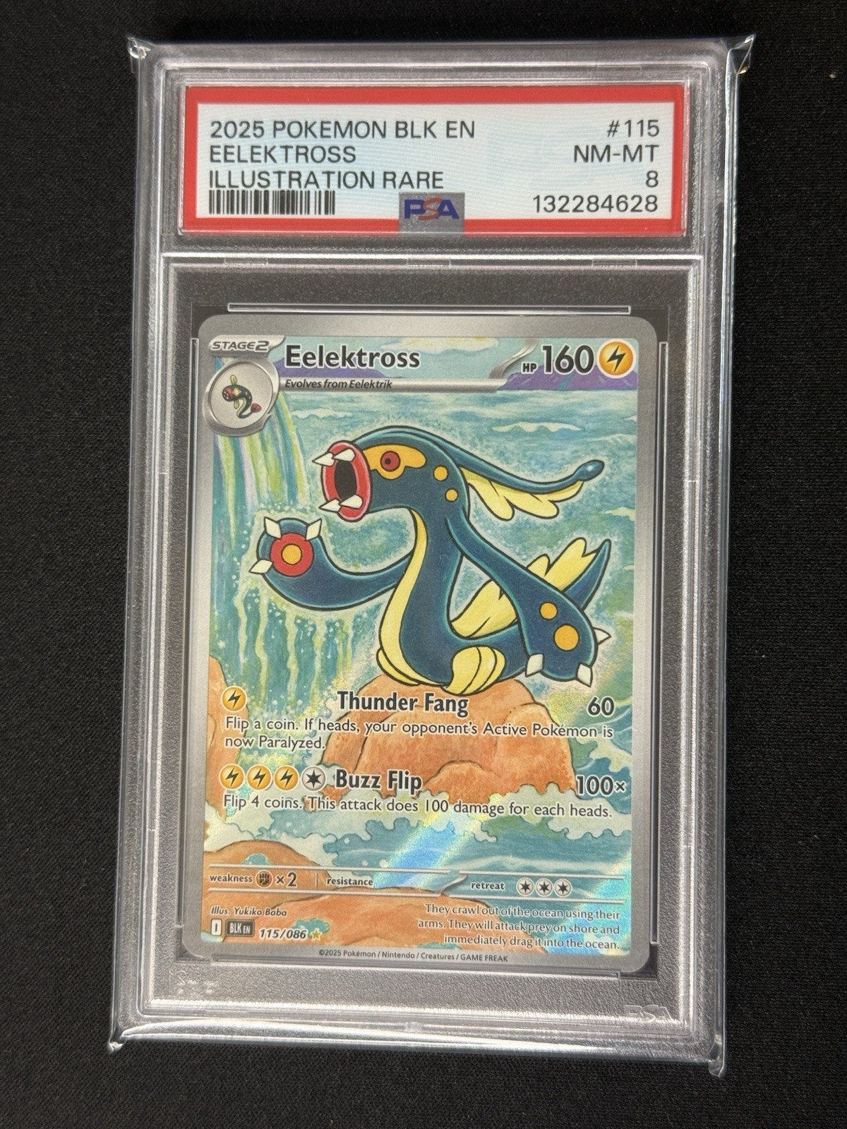 2025 POKEMON BLK EN-BLACK BOLT ILLUSTRATION RARE #115 EELEKTROSS PSA 8