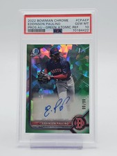 EDDINSON PAULINO 2022 BOWMAN CHROME 1ST AUTO GREEN ATOMIC 99/99 PSA 10