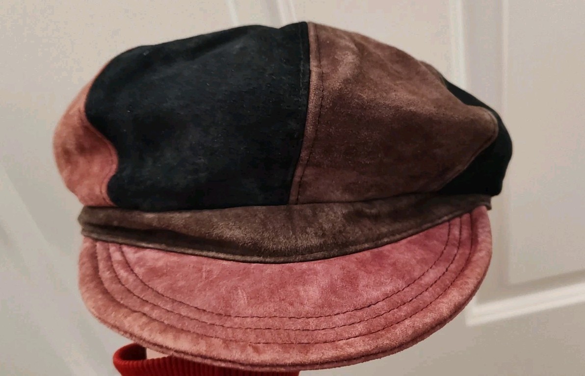 Vintage Liz Claiborne Newsboy Hat Cap, 100% Leather, Silk  display picture 2