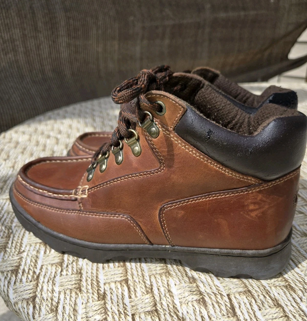Rocky Leather Work Boots Mens 8.5 Brown Lace Up Outdoor Hiking Workwear