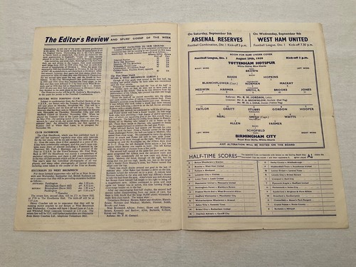 TOTTENHAM HOTSPUR F C V BIRMINGHAM CITY 1959 OFFICIAL MATCH DAY PROGRAMME - Picture 3 of 3