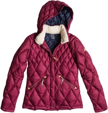 Roxy Ladies Vicky Insulated Cold Weather Coat Red Quilted Winter Jacket