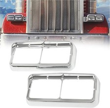 Fit For Kenworth T400 T600 T800 W900B W900L Chrome 4x6 Headlight Bezel Pair