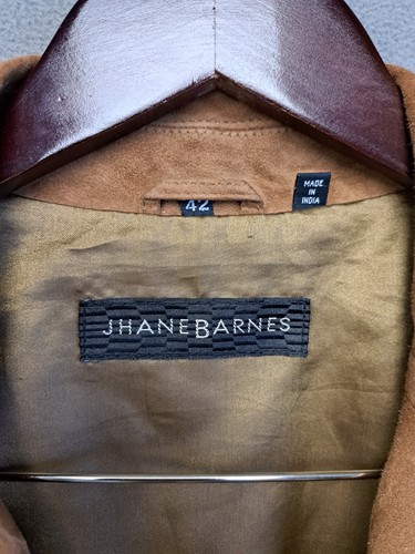 JHANE BARNES - 100% Suede LEATHER Mens 42 Blazer Jacket Brown - Picture 7 of 12