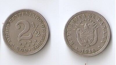 Panama  2 1/2 centesimos 1916 High grade!!!