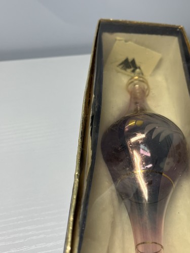 Egyptian Museum Hand Blown Glass Christmas Ornament 24k Gold Trim Purple 0-028 - Imagen 9 de 10