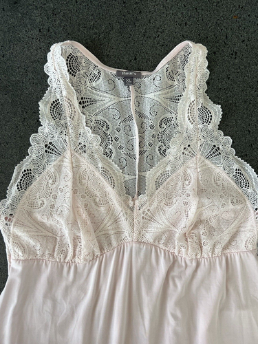 Fleur't pink Belle Lace dress back knit chemise XL night gown NEW T-back - Picture 8 of 11