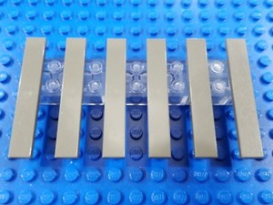 finishing tile, no studs 6X LEGO lot of SIX 1x8 TILES color=WHITE part# 4162