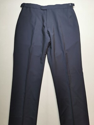 DUCHAMP Herren UK 32R Wolle Mohair Seite Cinch Hose NEU Blau Tailored Fit Req