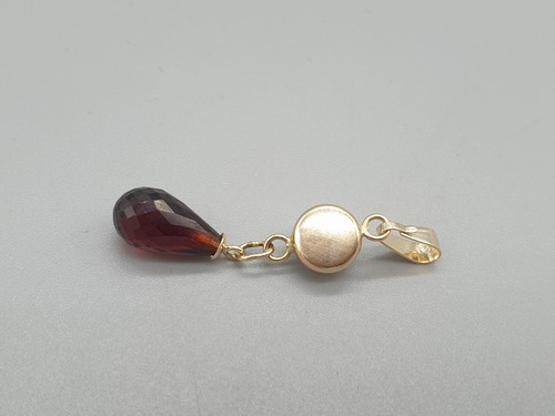 9ct Yellow Gold Garnet & Cultured Pearl Pendant Victorian Style 9K Snap on Bail - Picture 7 of 8