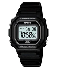Casio Men's F108WH-1A Illuminator Collection Black Resin Strap Digital Watch
