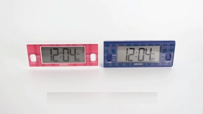Seiko Digital Dual Alarm Clock QHL099 calendar thermometer hygrometer backlight - Image 3 of 4