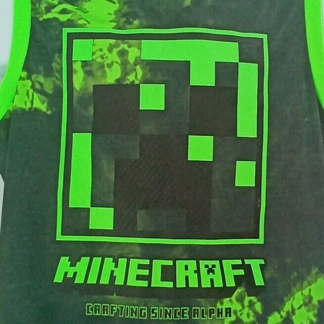 Minecraft Boys Tank Top Officially Licensed Jumping Beans Active Size 4 Creeper  - Image 2 of 4