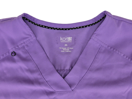 Koi Next Gen Purple Scrub Top Women's Size M Great Pockets Excellent Condition - Picture 4 of 15