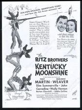 1938 The Ritz Brothers Kentucky Moonshine movie release vintage print ad