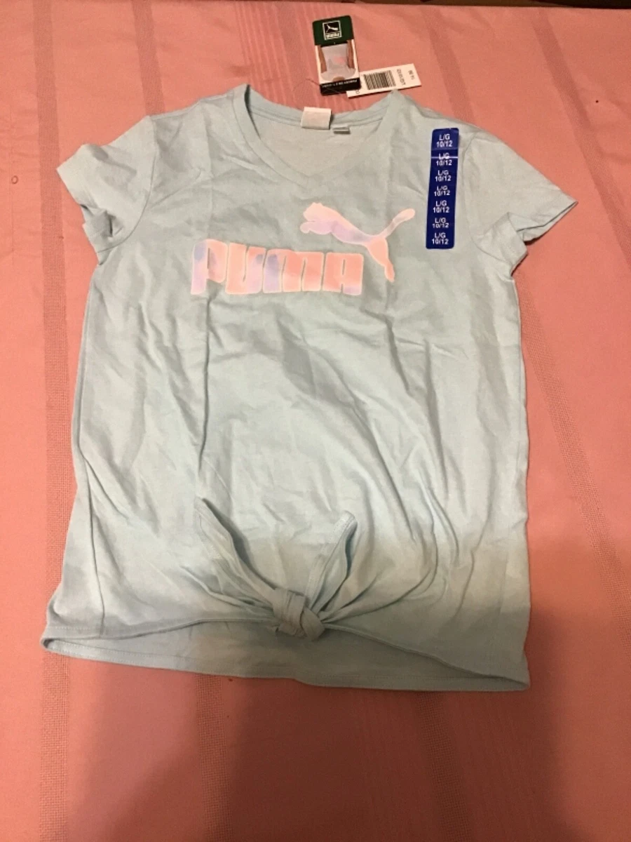 Puma T shirt baby blue size 10 12 new with tags