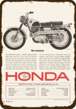 MOTO HONDA SCRAMBLER CL-72 1964 look vintage REPLICA DECORATIVA INSEGNA METALLO