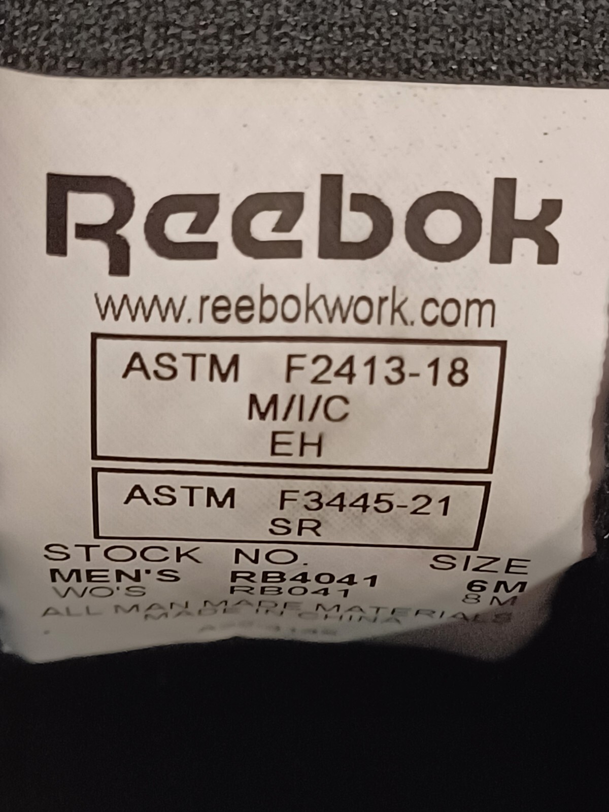 REEBOK Mens Size 6 Steel Toe, Work shoe, Toe Protection, Durable, Laces thumbnail 10