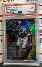 2017 PANINI SELECT DALVIN COOK, #51, ROOKIE, TIE DYE PRIZM, #15/25, PSA MINT 9