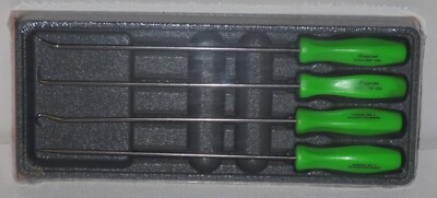 NEW! Snap-on Pick Set, LONG SHAFT, ASAL204BG *GREEN HARD HANDLES