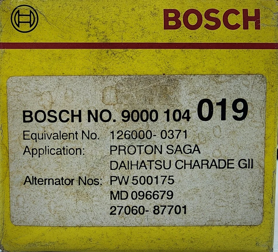 Bosch Voltage Regulator, NO. 9000 104019 (Proton Saga / Daihatsu Charade G11) - Image 3 of 4