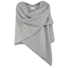 Giesswein Merino Lambswool Poncho Cape Lammwolle kiesel hellgrau Merinowolle