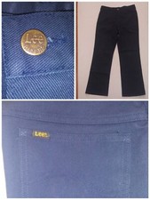 Vintage 70s 80s Lee Riders Men  s Dark Navy Blue Corduroy Slacks Pants