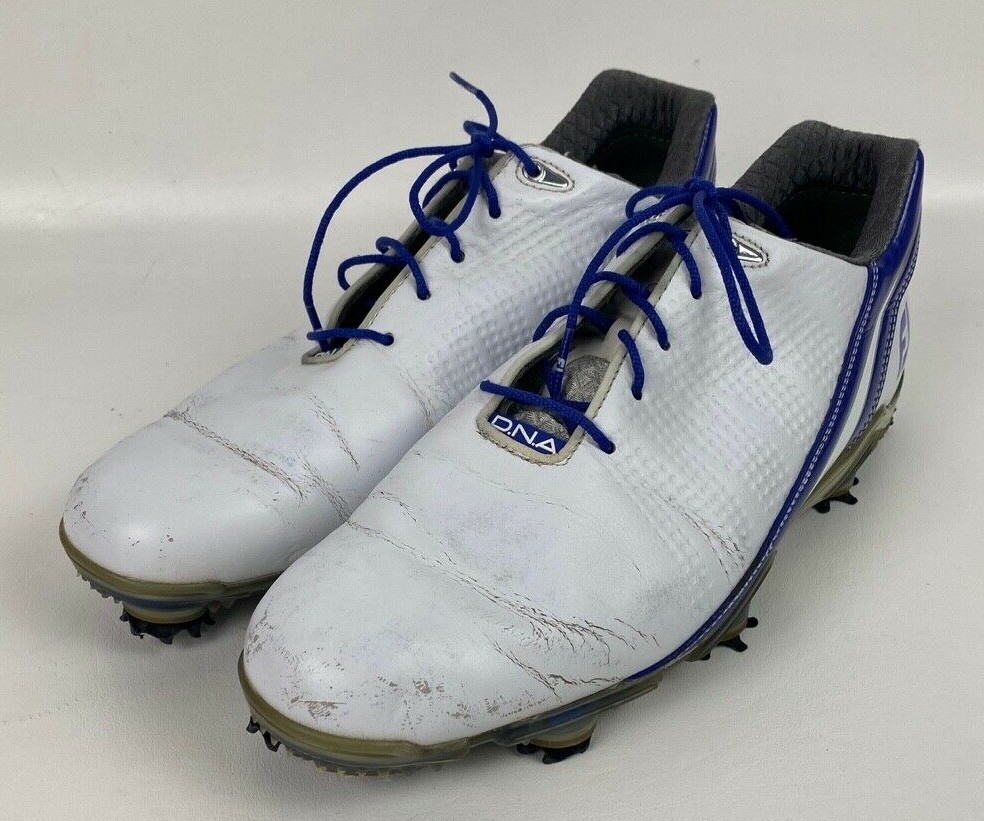 Footjoy 53384 Mens DNA Blue White Spiked Optiflex Golf Shoes