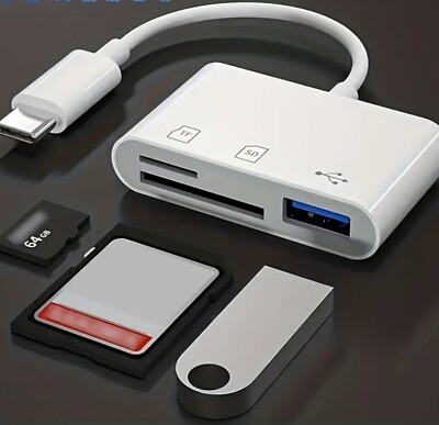3 In 1 Card Reader OTG USB Cable, Micro SD/TF Card Reader Usb-c Adapter
