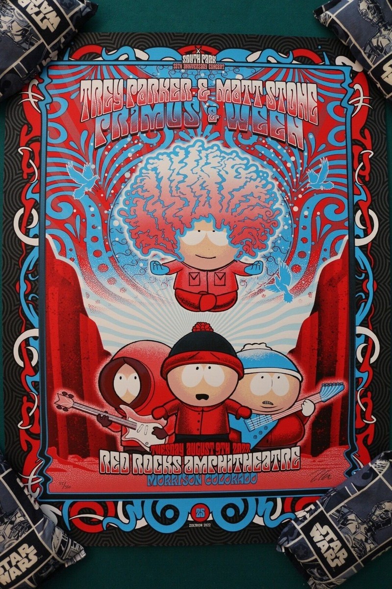 South Park Red Rocks 25th Zen Kyle Zoltron Signed Aug 9 Primus