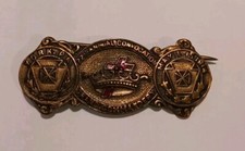 Antique Knights Templar Crown Enameled Cross Masonic Pin Grand Commander 1914
