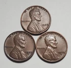 1939 P D S LINCOLN WHEAT PENNY BETTER GRADE 3 COIN SET #C7917