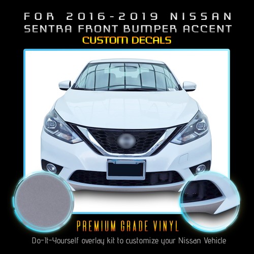 For 2016-2019 Nissan Sentra Front Bumper Lip Accent Overlay - Flat Matte Vinyl - Picture 11 of 17