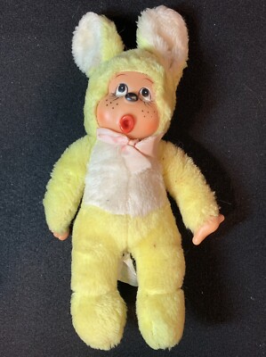 Frecked Rabbit Elka Toys Thumb Sucking Freckled Rabbit Bunny Plush Yellow Vintage | eBay
