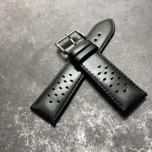 9 VENDUTI! Cinturino rally nero traforato pelle spessa 24mm ottima qualità e prezzo - Foto 5 di 7
