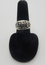 Vintage Marked Crown w Laurel Branches LD Sterling Silver Ornate 925 Ring Sz 7.5