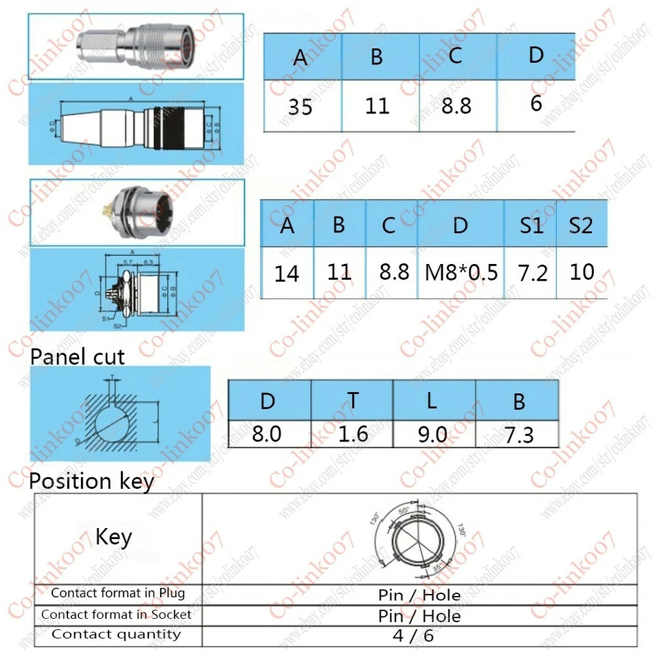 hirose 4pin male plug HR10A-7P-4P for Sound Devices ZAXCOM/SONOSA AVT CCD CAMERA - Image 3 of 4